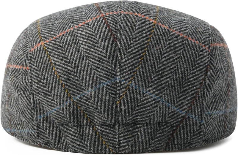 FEINION Men Wool Blend Flat Cap Tweed Newsboy Ivy Hat - Image 5